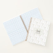 Carnet Aquarelle fantaisie Blanc Bow Mariage Monogramme (Intérieur)