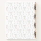 Carnet Aquarelle fantaisie Blanc Bow Mariage Monogramme (Dos)