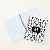 Carnet Aquarelle fantaisie Noir Bow Monogramme (Intérieur)