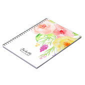Carnet Aquarelle féminine Florale (Côté gauche)