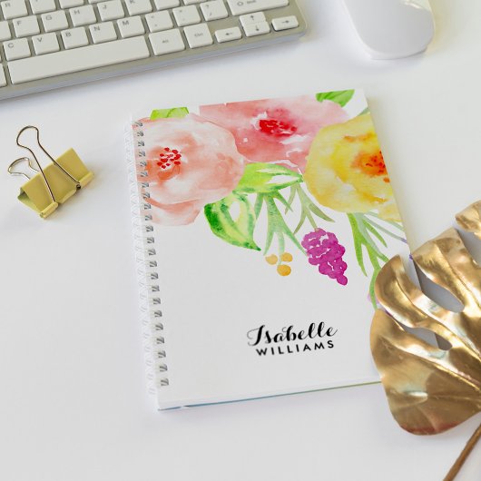Carnet Aquarelle féminine Florale