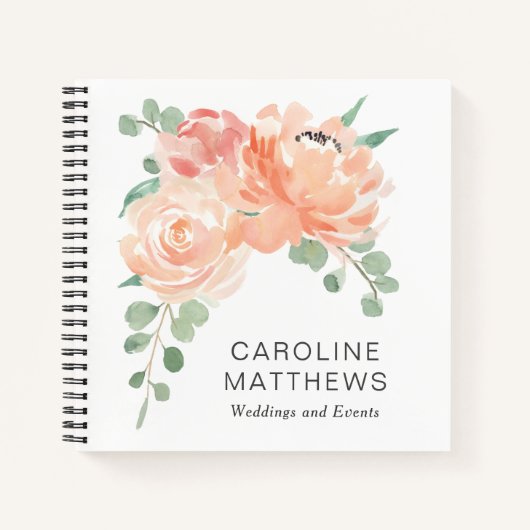 Carnet Aquarelle féminine rose et rose (Devant)
