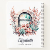Carnet Aquarelle Fenêtre avec Fleurs roses et Succulents (Dos)