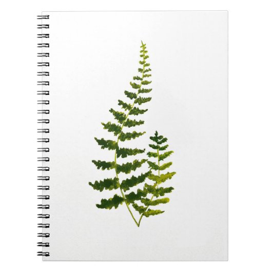 Carnet Aquarelle Fern Botanique Verdure Rustique Élégant (Devant)