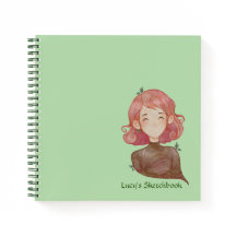 Aquarelle Feuille & Arbre Fille Caractère Esquisse