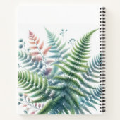 Carnet Aquarelle Feuille de fougères colorées botaniques (Dos)