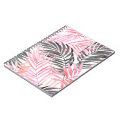 Carnet Aquarelle Feuille rose tropicale (Côté gauche)