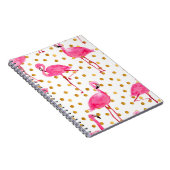 Carnet Aquarelle flamants roses avec matelas à points dor (Côté Droit)