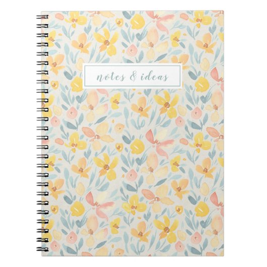 Carnet Aquarelle Fleur Jaune (Devant)