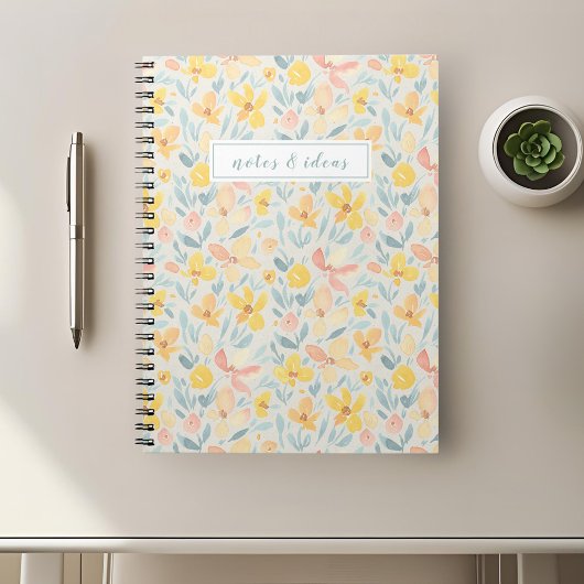 Carnet Aquarelle Fleur Jaune
