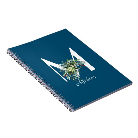 Carnet Aquarelle fleur sauvage bleu initial (Côté Droit)