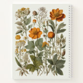 Carnet Aquarelle Fleur sauvage orange | Nom personnalisé (Dos)