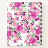 Carnet Aquarelle fleurie chic jaune violet (Dos)