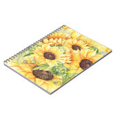 Carnet Aquarelle Fleurs de soleil Jaunes Vert (Côté gauche)