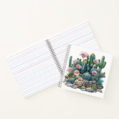 Carnet Aquarelle fleurs du désert cactus. (Intérieur)