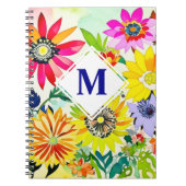 Carnet Aquarelle Fleurs Monogrammes (Devant)
