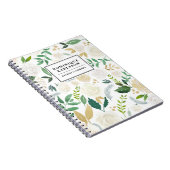 Carnet Aquarelle Fleurs Motif avec Parties scintillant en (Côté Droit)