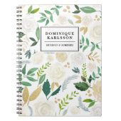 Carnet Aquarelle Fleurs Motif avec Parties scintillant en (Devant)