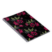 Carnet Aquarelle fleurs rouges vert feuille croquis flora (Côté Droit)