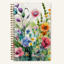 Aquarelle Fleurs sauvages art personnalisé