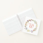 Carnet Aquarelle Fleurs Sauvages Monogramme du cadre de c (Intérieur)