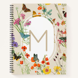 Carnet Aquarelle Fleurs sauvages & papillons Jardin Flora