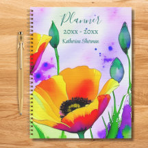 Aquarelle Floral Californie Poppies Personnalisées