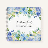 Carnet Aquarelle Floral Personnalisé Recette Ordinateur p (Devant)