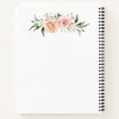 Carnet Aquarelle Florale Apricot rose Roses Baby shower (Dos)