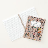 Carnet Aquarelle florale Boho Rose Dusty personnalisée (Intérieur)