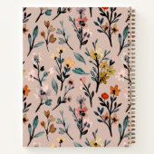 Carnet Aquarelle florale Boho Rose Dusty personnalisée (Dos)