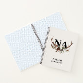 Carnet Aquarelle florale bois de cerf chute rustique (Intérieur)