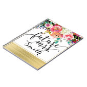 Carnet Aquarelle florale brillante moderne Avenir Mme. (Côté gauche)