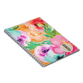 Carnet Aquarelle florale brillante moderne Kraft (Côté Droit)