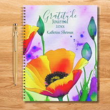 Aquarelle Florale Californie Poppies Gratitude
