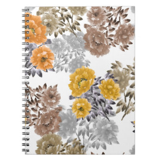 Carnet Aquarelle florale de pivoine Arrière - plan blanc
