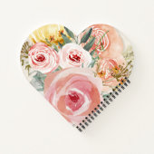 Carnet Aquarelle florale de pivoine Boho rousse Bois rust (Dos)