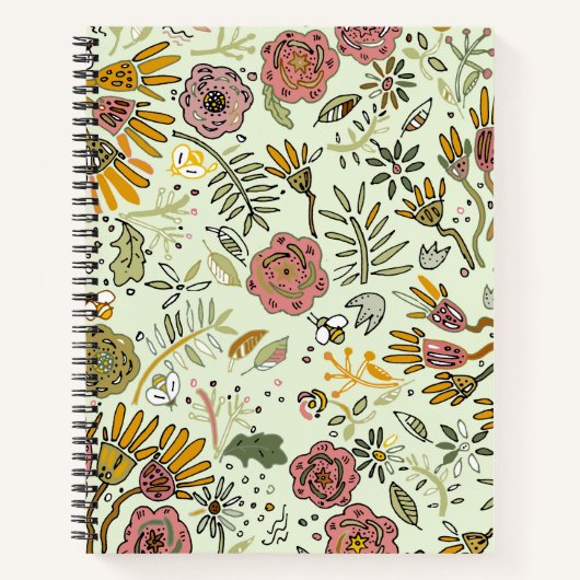 Carnet Aquarelle Florale Fleurs d'abeille Élégante Modern (Devant)