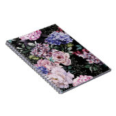 Carnet Aquarelle florale foncée Design sans joint (Côté Droit)