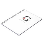 Carnet Aquarelle florale mignonne Boho rose Monogramme (Côté gauche)