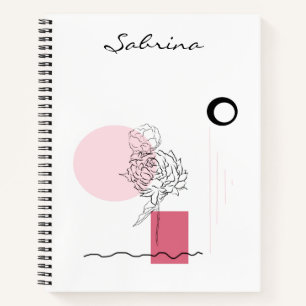 Carnet Aquarelle Florale moderne Abstraite rose