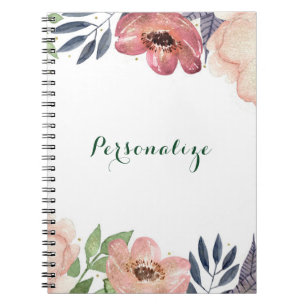 Carnet Aquarelle Florale moderne Elégant Chic Personnalis