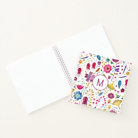 Carnet Aquarelle florale monogramme (Intérieur)