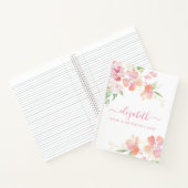 Carnet Aquarelle florale Monogramme de corail rose person (Intérieur)