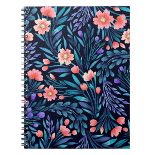 Carnet Aquarelle florale motif transparent.