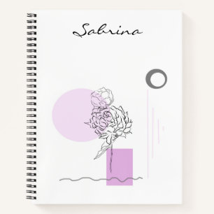 Carnet Aquarelle Florale rose moderne Fleur Abstraite