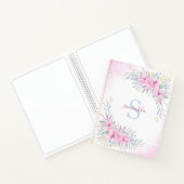 Carnet Aquarelle florale rose monogramme Élégante (Intérieur)