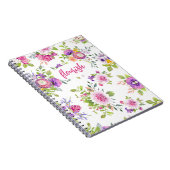 Carnet Aquarelle florale rose-rose-pourpre (Côté Droit)