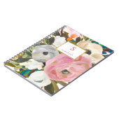 Carnet Aquarelle florale sensible avec le monogramme (Côté gauche)