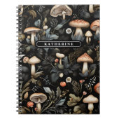 Carnet Aquarelle Forêt Verdure Champignons Automne (Devant)